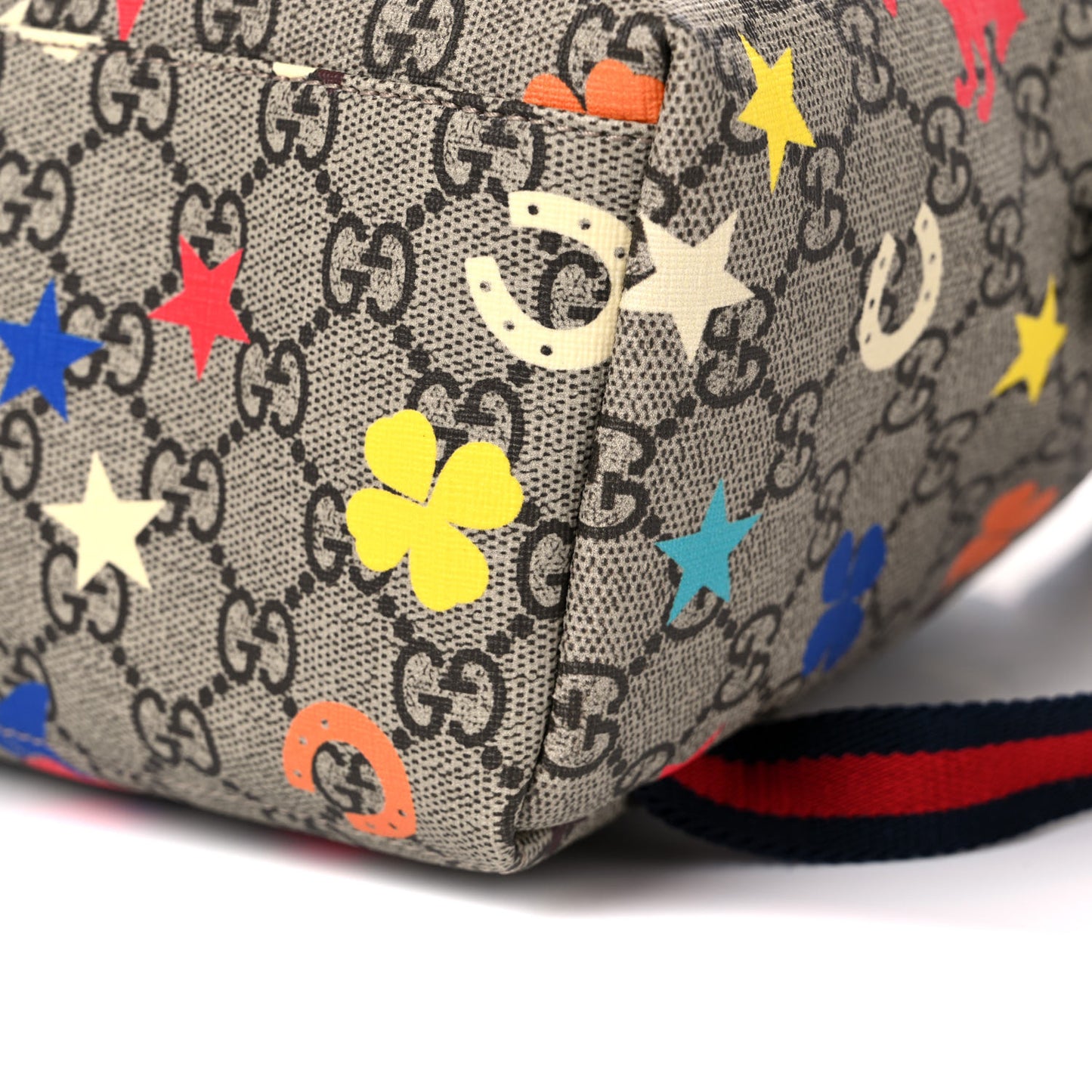 GG Supreme Monogram Ranch Childrens Backpack Beige Ebony Multicolor New Shamarock