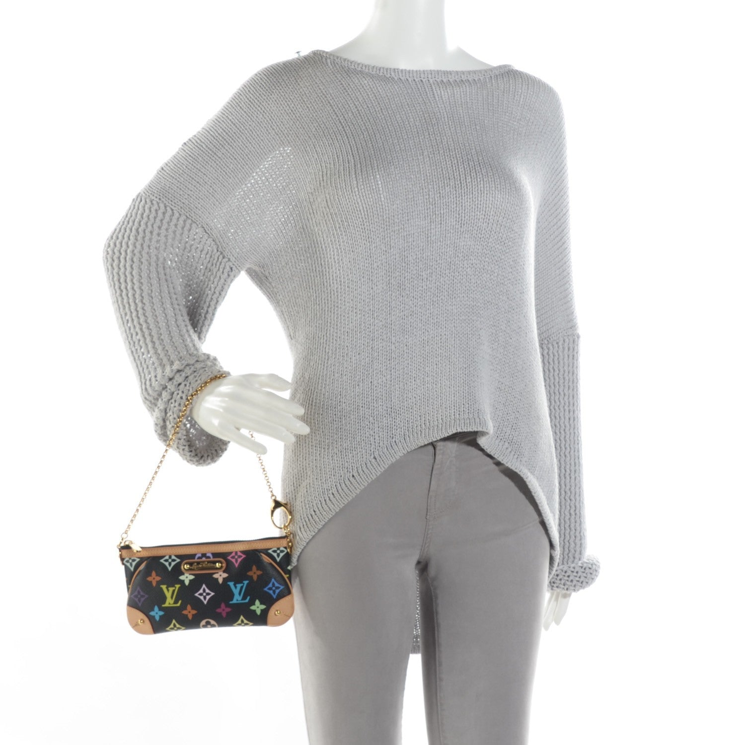 Louis Vuitton Monogram Multicolor Pochette Milla MM Black 2 of 7