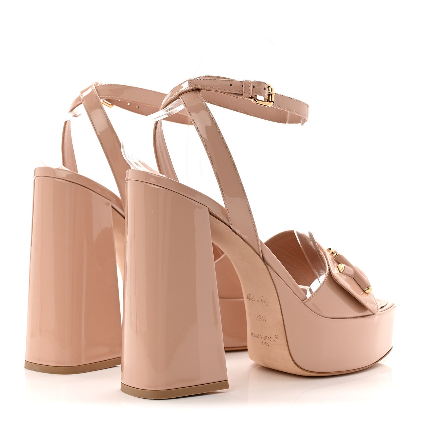 Patent Shake Platform Sandal 39.5 Nude Pink