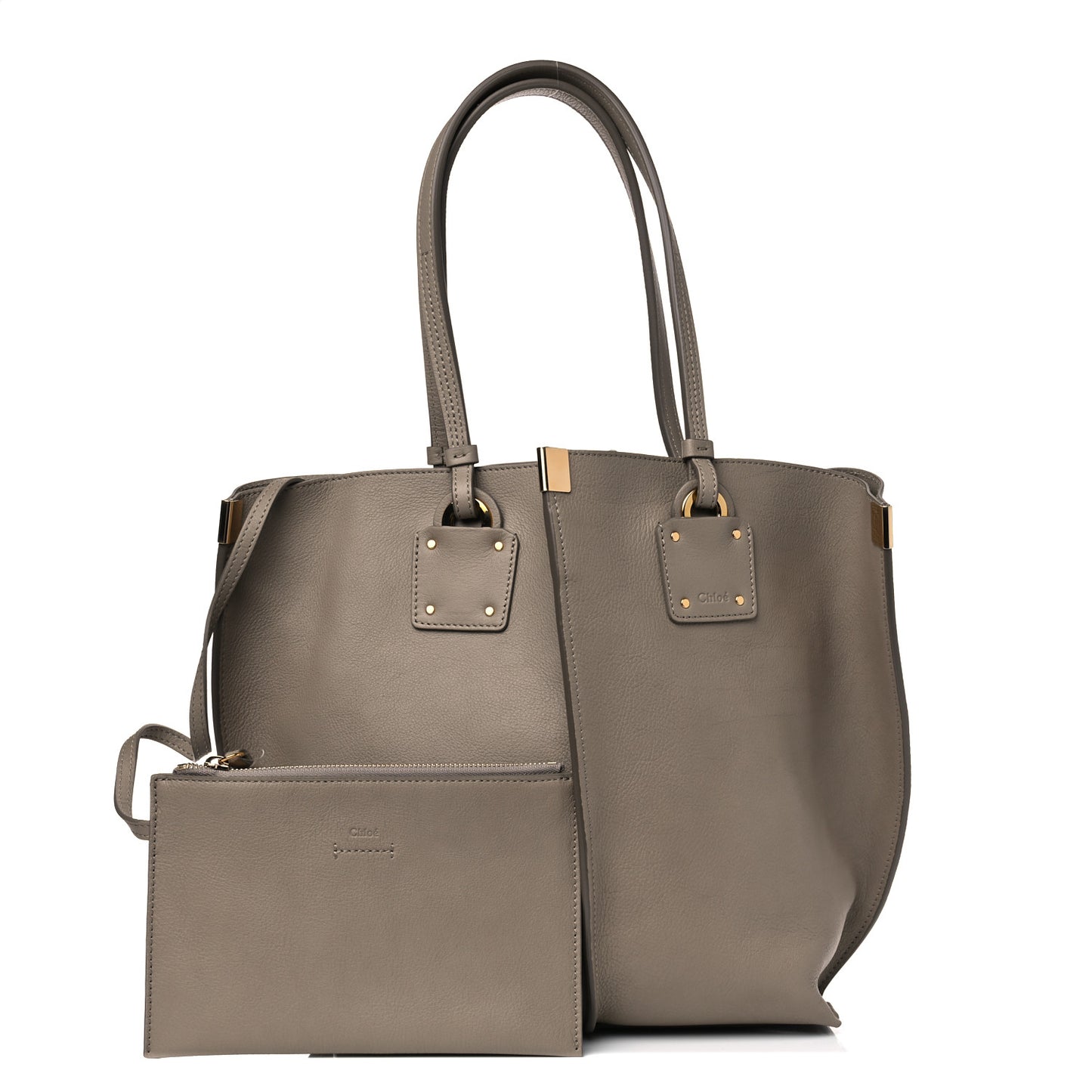 Smooth Calfskin Medium Vick Tote Motty Grey