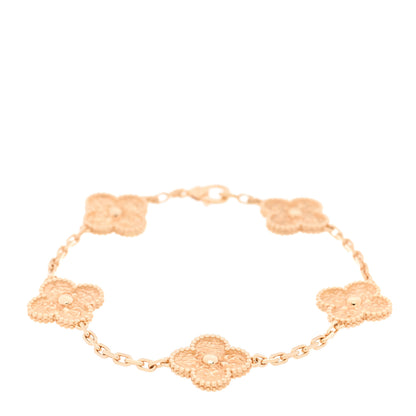 Van Cleef & Arpels 18K Yellow Gold 5 Motifs Vintage Alhambra Bracelet 1 of 5