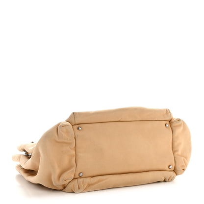 Chanel Lambskin Stitched Accordion Flap Tote Beige 4 of 14
