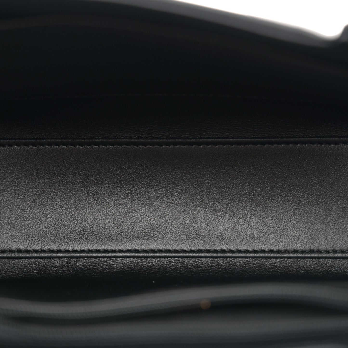 Shiny Aged Calfskin Quilted Nano Kelly Shopper Black