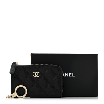Chanel Caviar Quilted Zipped Key Holder Case Black 9 of 9
