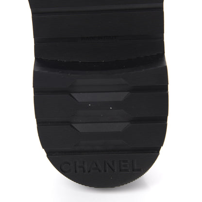 Chanel Shiny Goatskin Calfskin Quilted Lace Up Combat Boots 40.5 Black 9 of 11