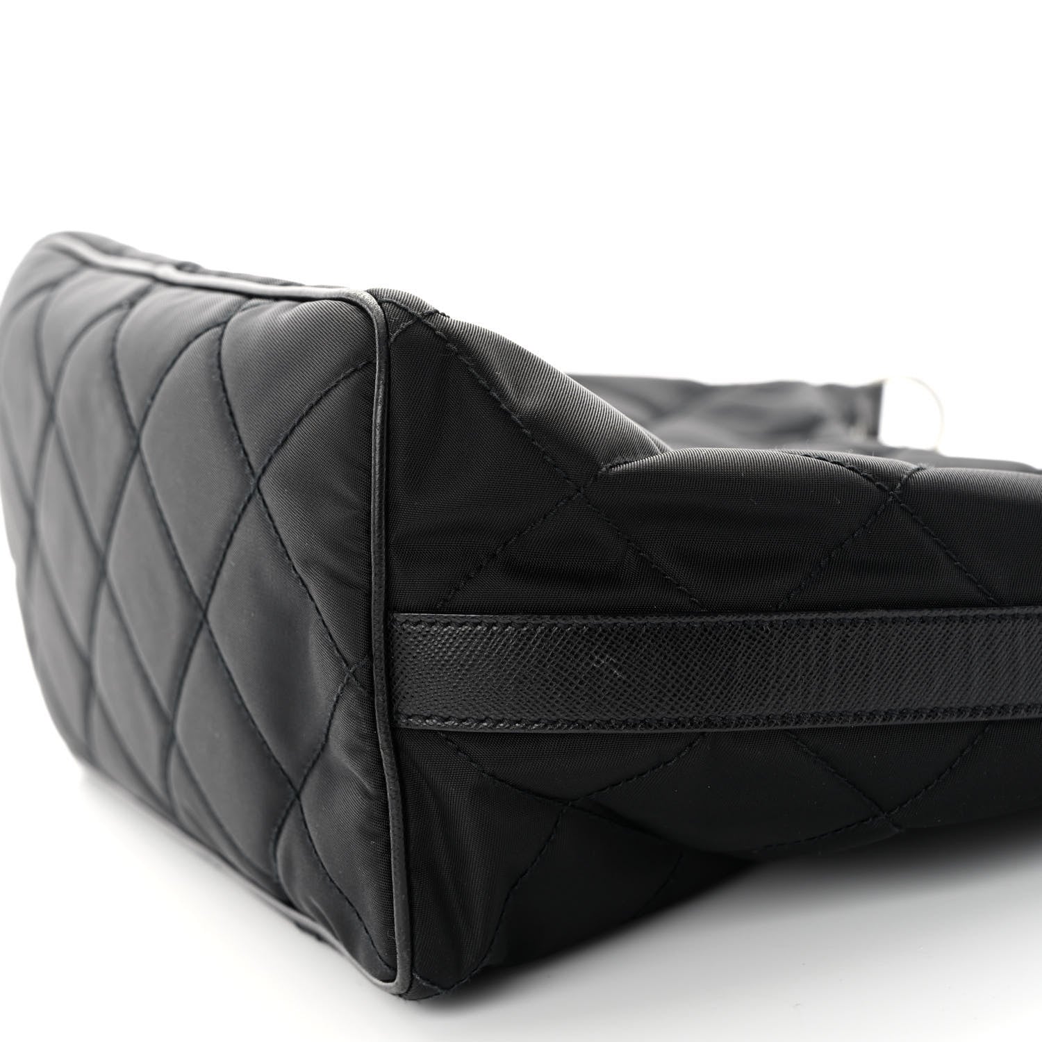 Prada Tessuto Nylon Stitched Hobo Black 9 of 9