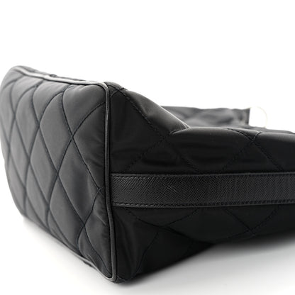 Prada Tessuto Nylon Stitched Hobo Black 9 of 9