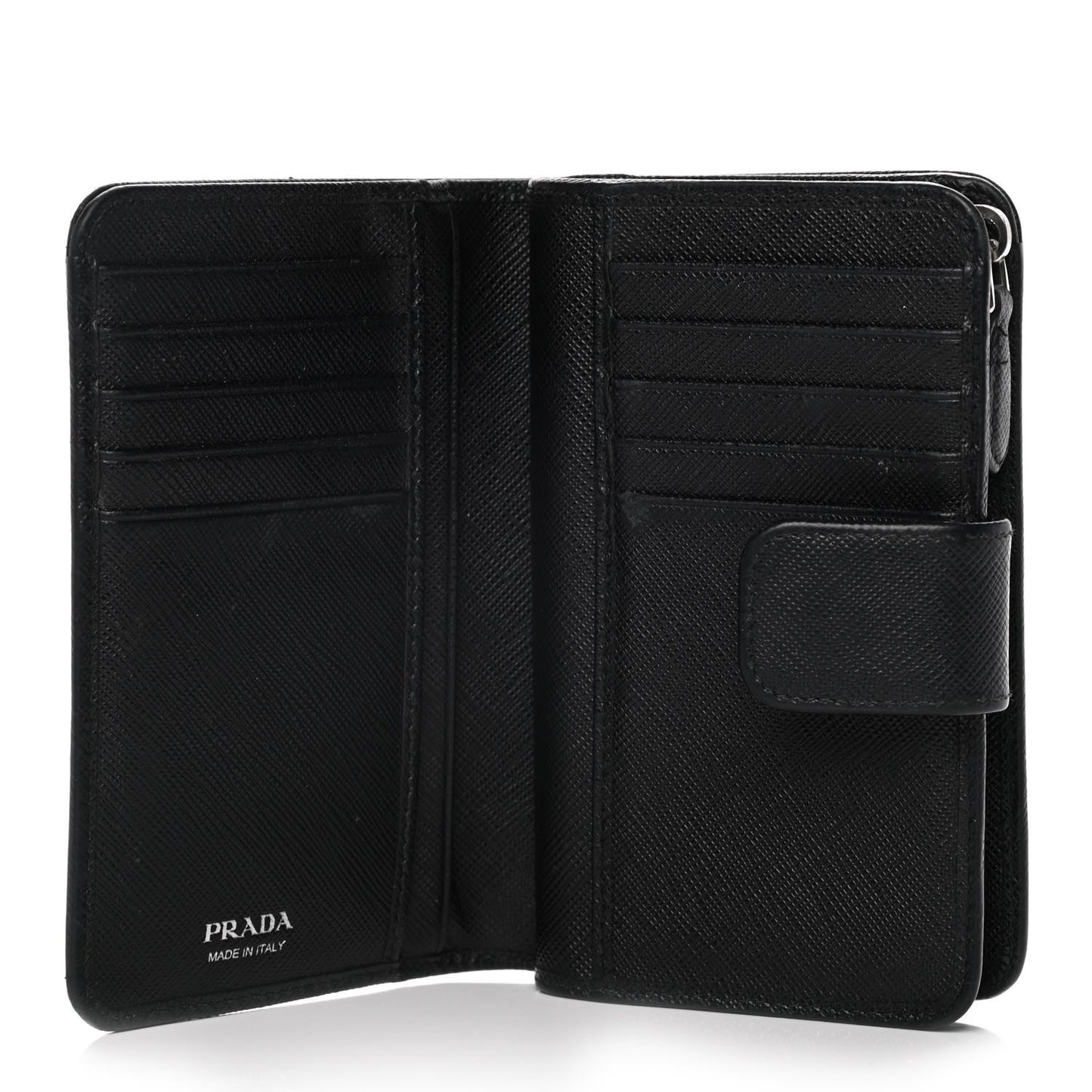 Saffiano Metal Compact Wallet Black