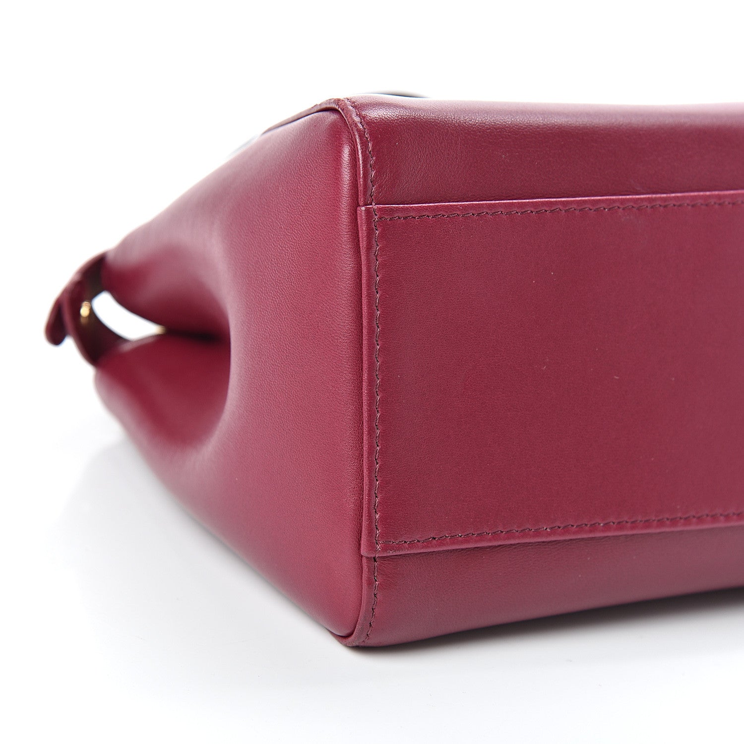 Fendi Nappa Mini Peekaboo Iconic Satchel Black Cherry Brown 10 of 13