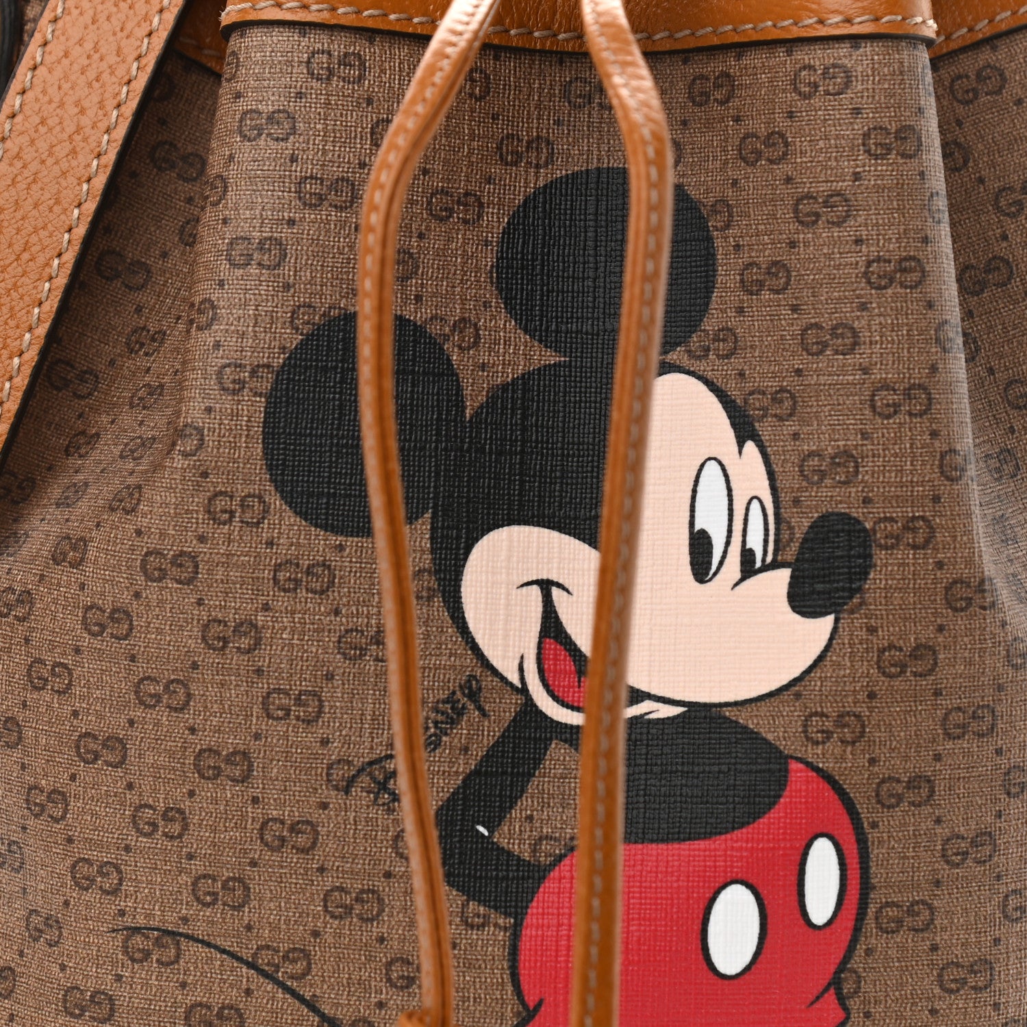 Gucci X DISNEY Mini Vintage GG Supreme Monogram Bucket Bag Beige Vintage Sun Oil 8 of 11