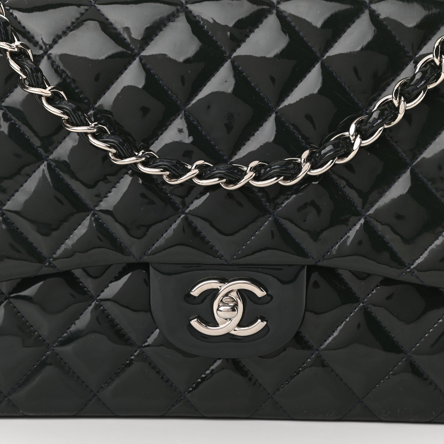 Chanel Patent Quilted Jumbo Double Flap Black 11 of 11