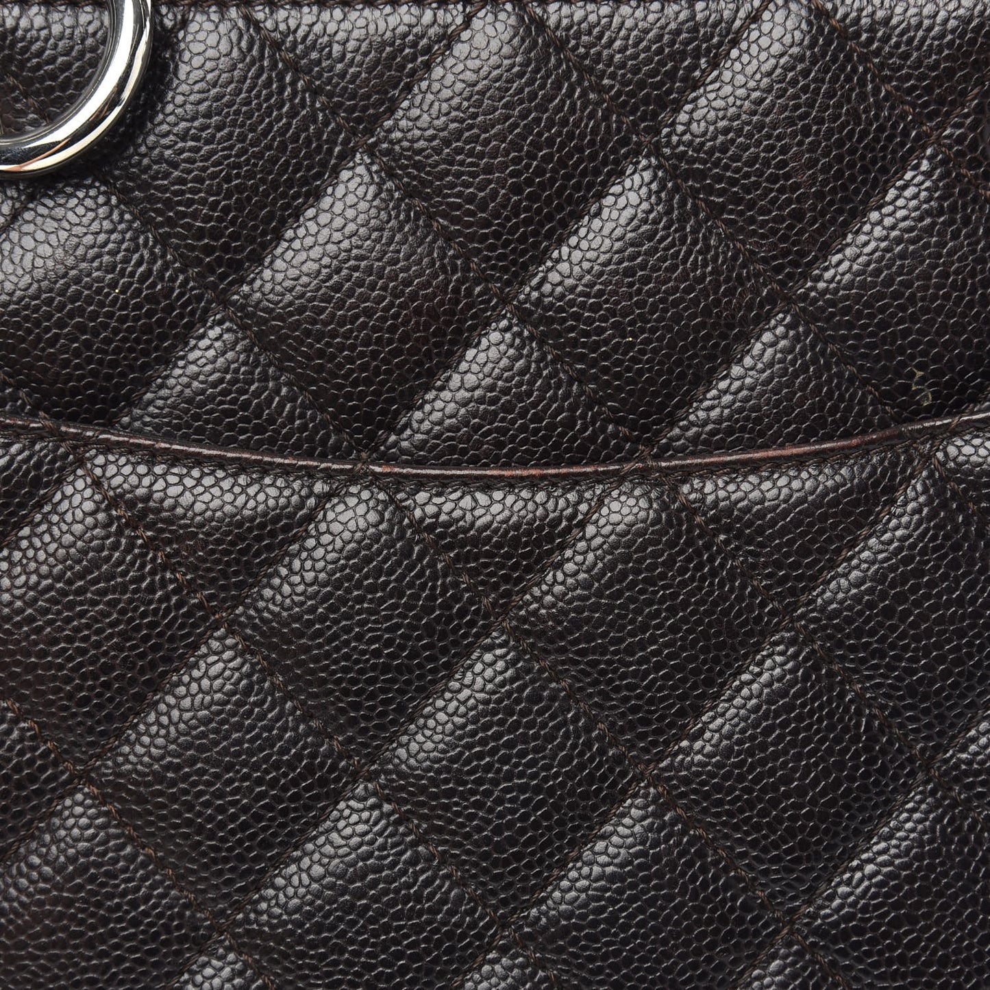 Caviar Quilted Grand Shopping Tote GST Dark Brown