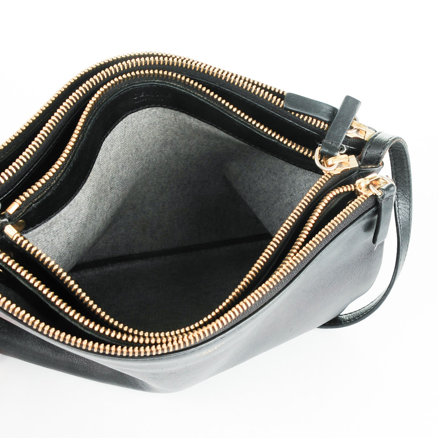 Celine Lambskin Large Trio Crossbody Bag Black 5 of 8
