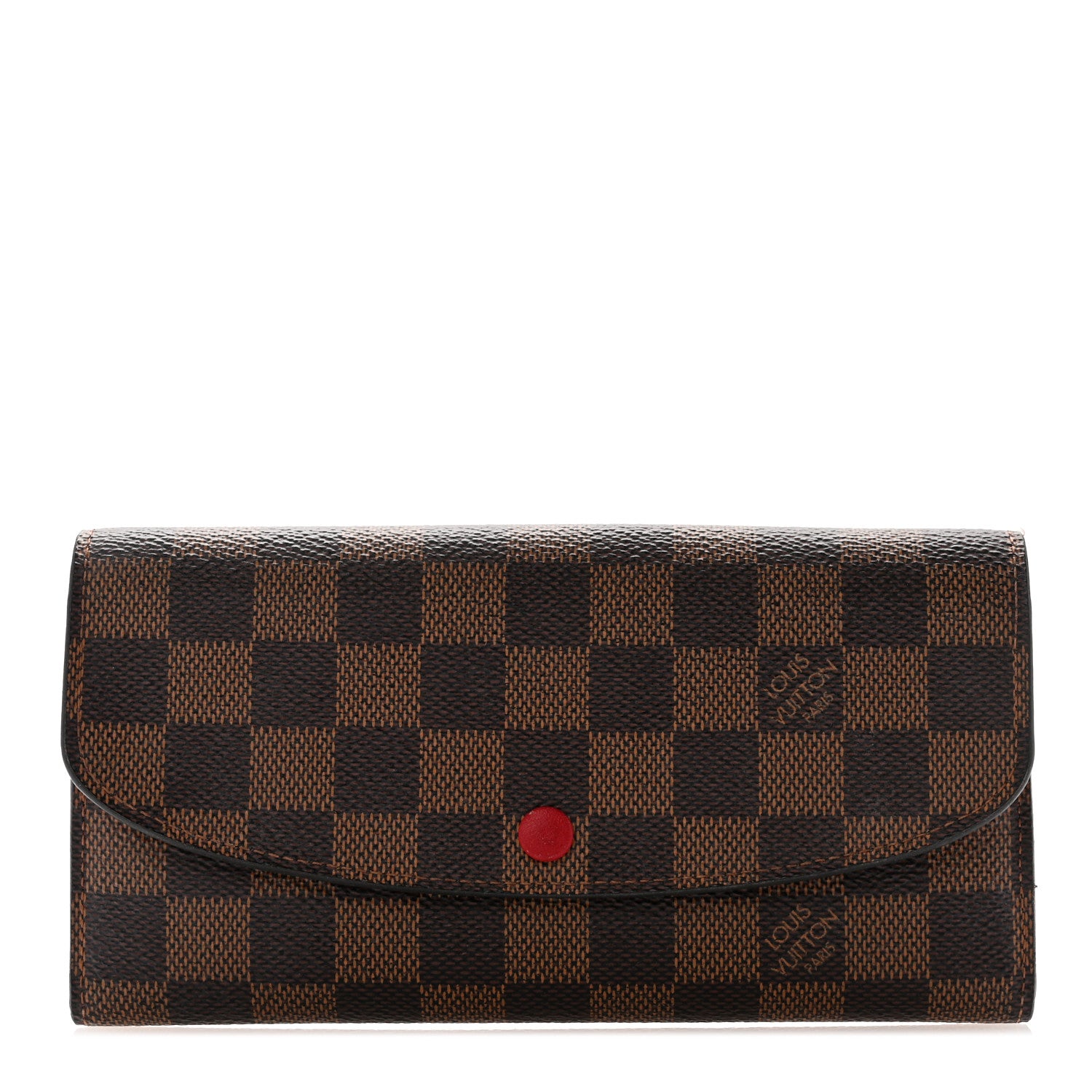 Louis Vuitton Damier Ebene Emilie Wallet Red 1 of 8
