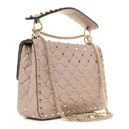 Valentino Garavani Lambskin Medium Rockstud Spike Shoulder Bag Poudre 2 of 9