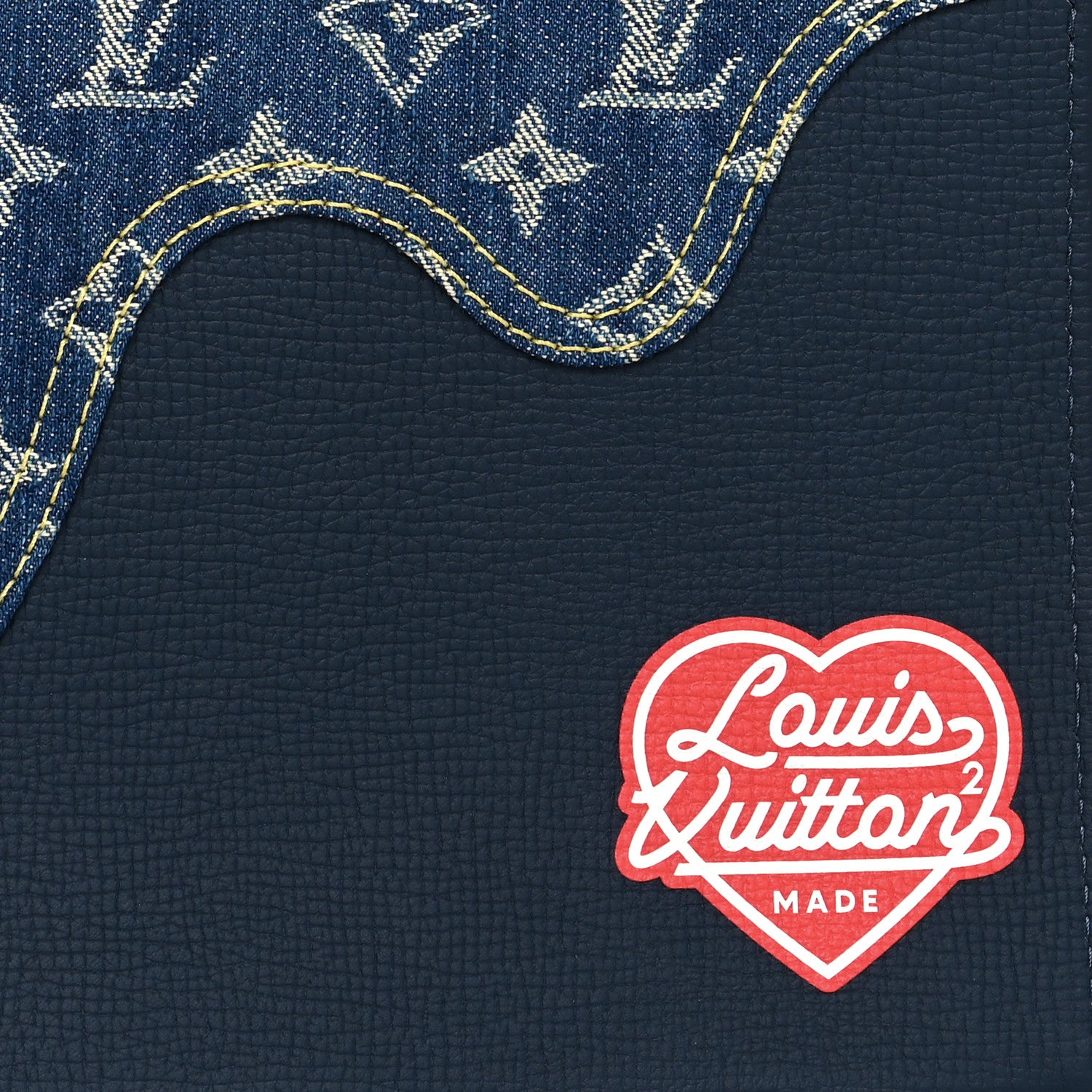 Louis Vuitton X NIGO Taurillon Monogram Denim Drip Pochette Voyage MM Blue 7 of 9