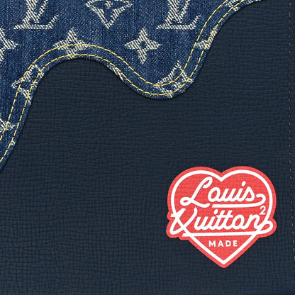Louis Vuitton X NIGO Taurillon Monogram Denim Drip Pochette Voyage MM Blue 7 of 9