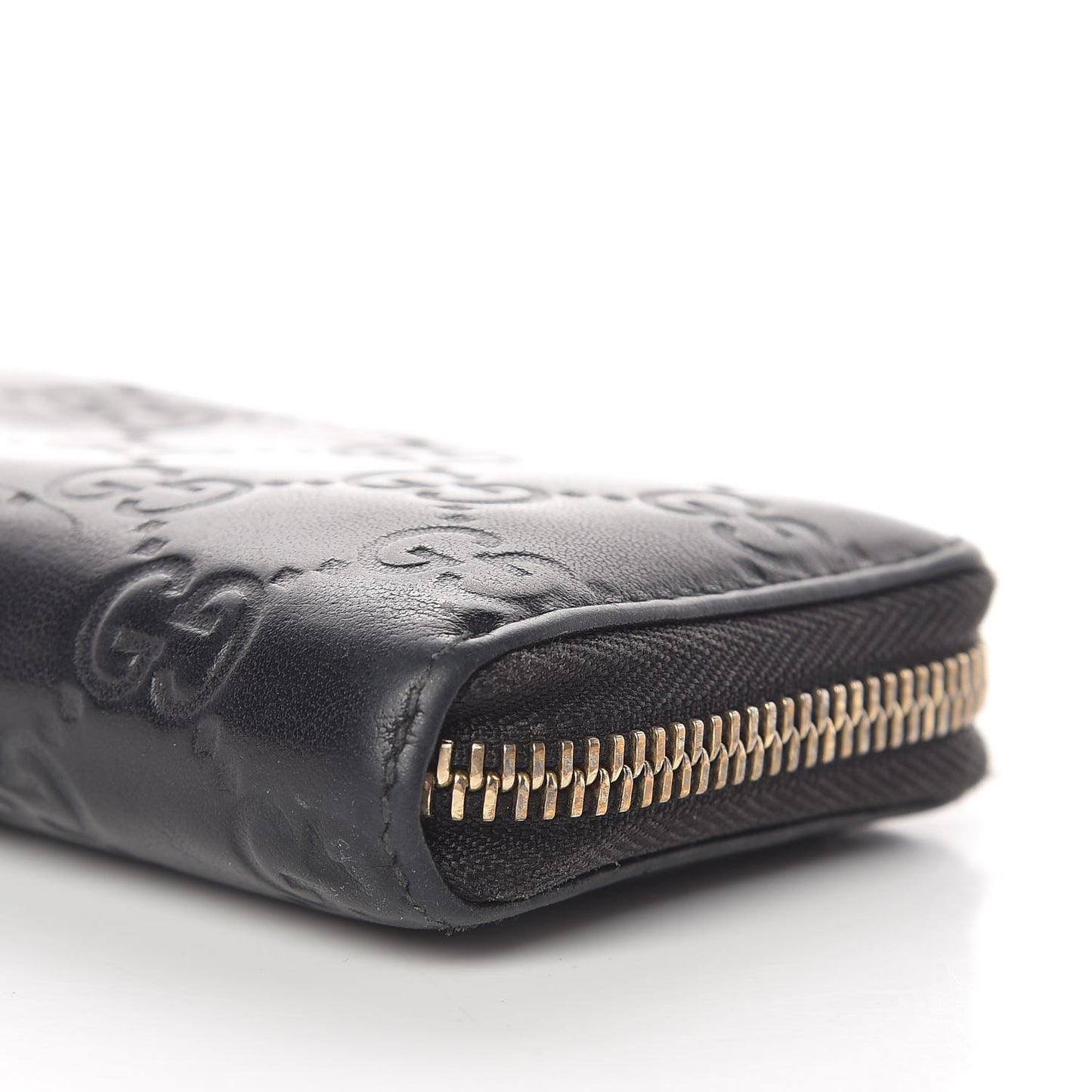 Guccissima Zip Around Card Case Black