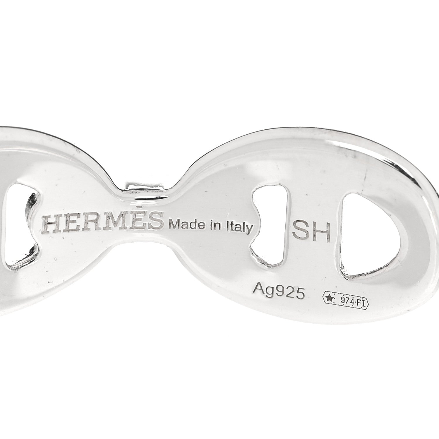 Hermes Sterling Silver MM Chaine d'Ancre Enchainee Cuff Bracelet SH 3 of 5
