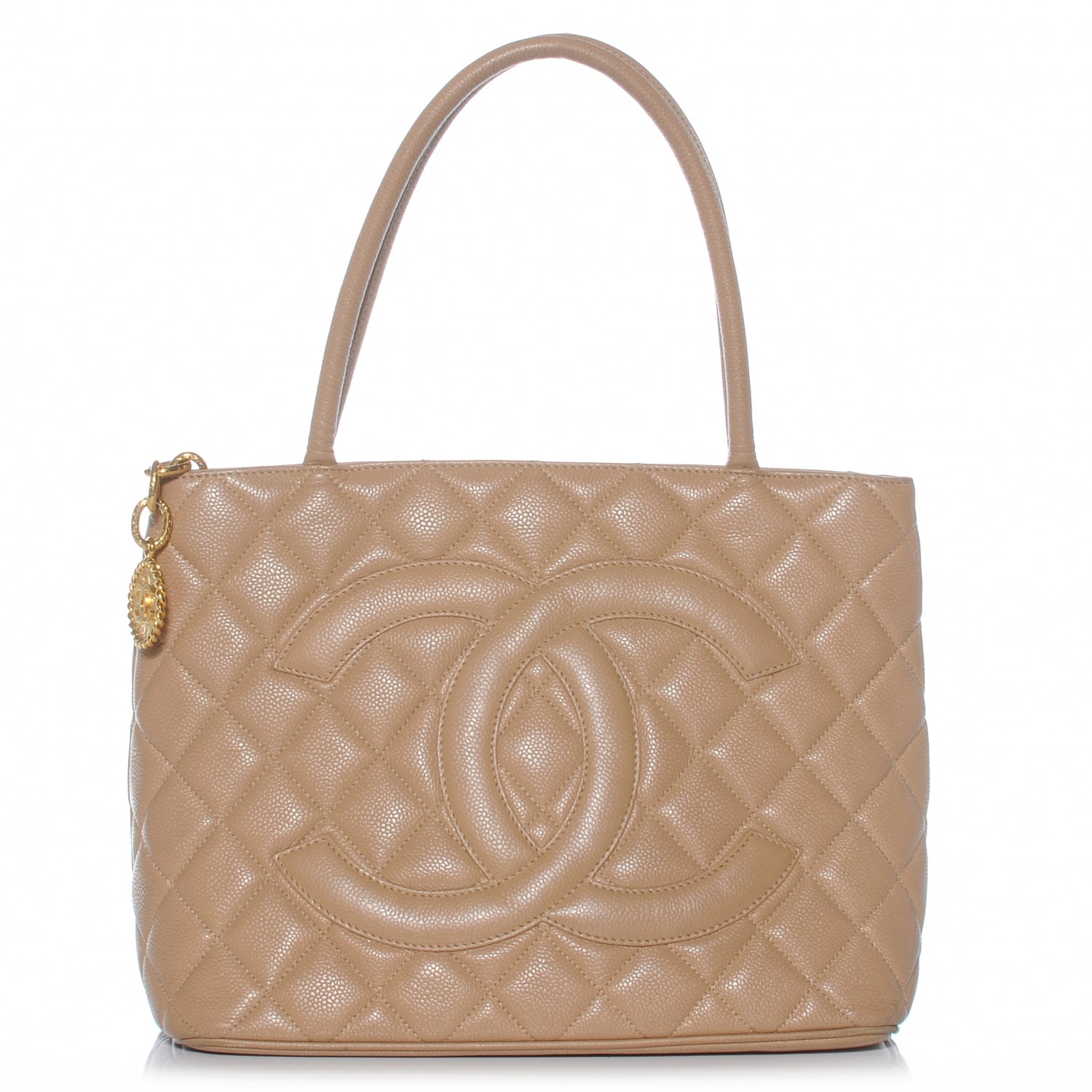 Chanel Caviar Quilted Medallion Tote Beige 1 of 8