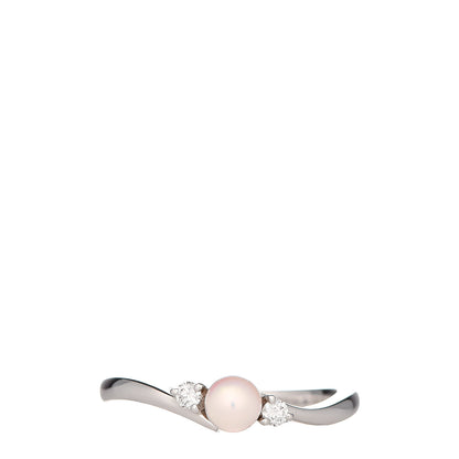 Mikimoto 18K White Gold Diamond Akoya Pearl 4mm Ring 49 5 1 of 5