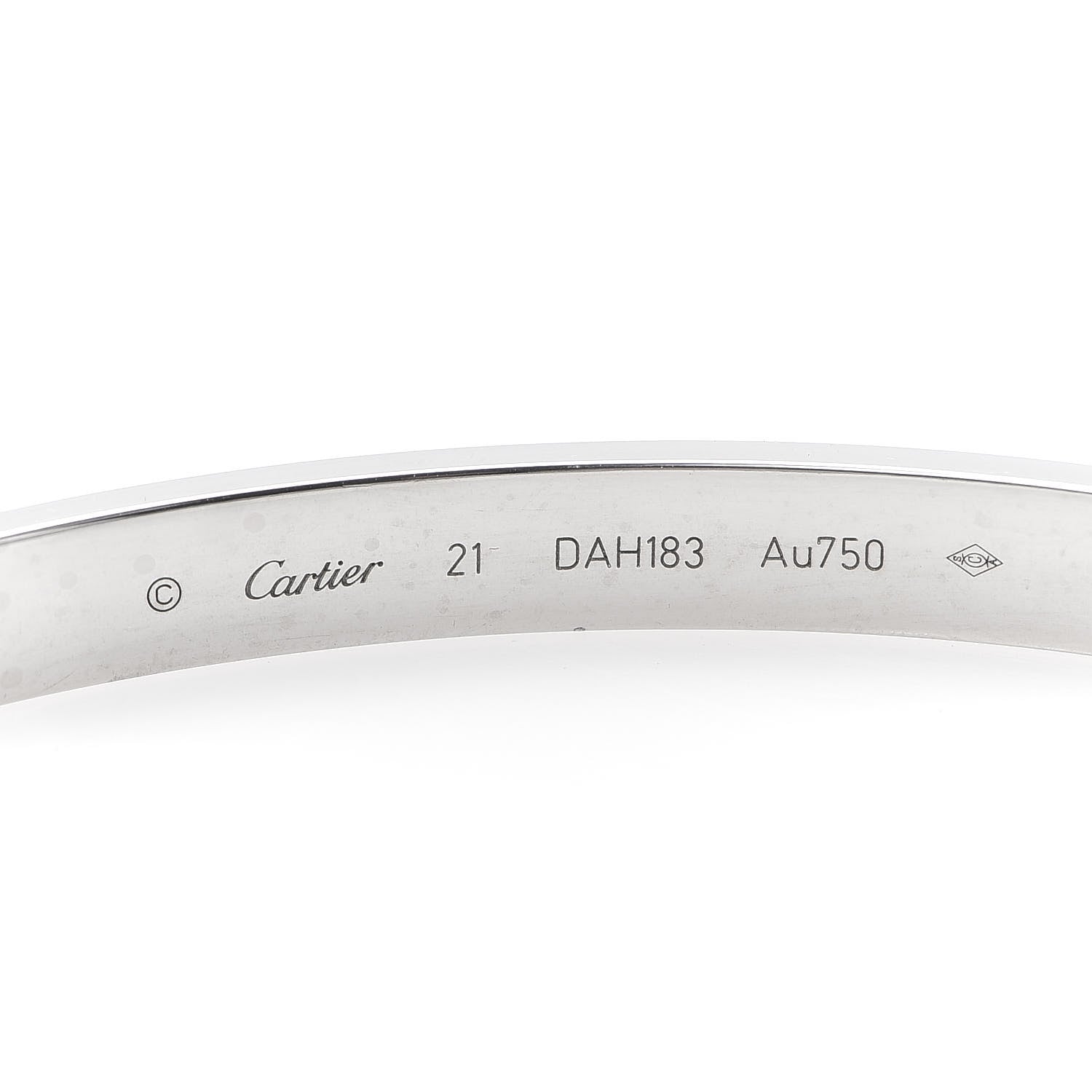 Cartier 18K White Gold LOVE Bracelet 21 5 of 7