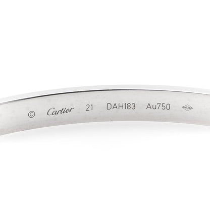 Cartier 18K White Gold LOVE Bracelet 21 5 of 7