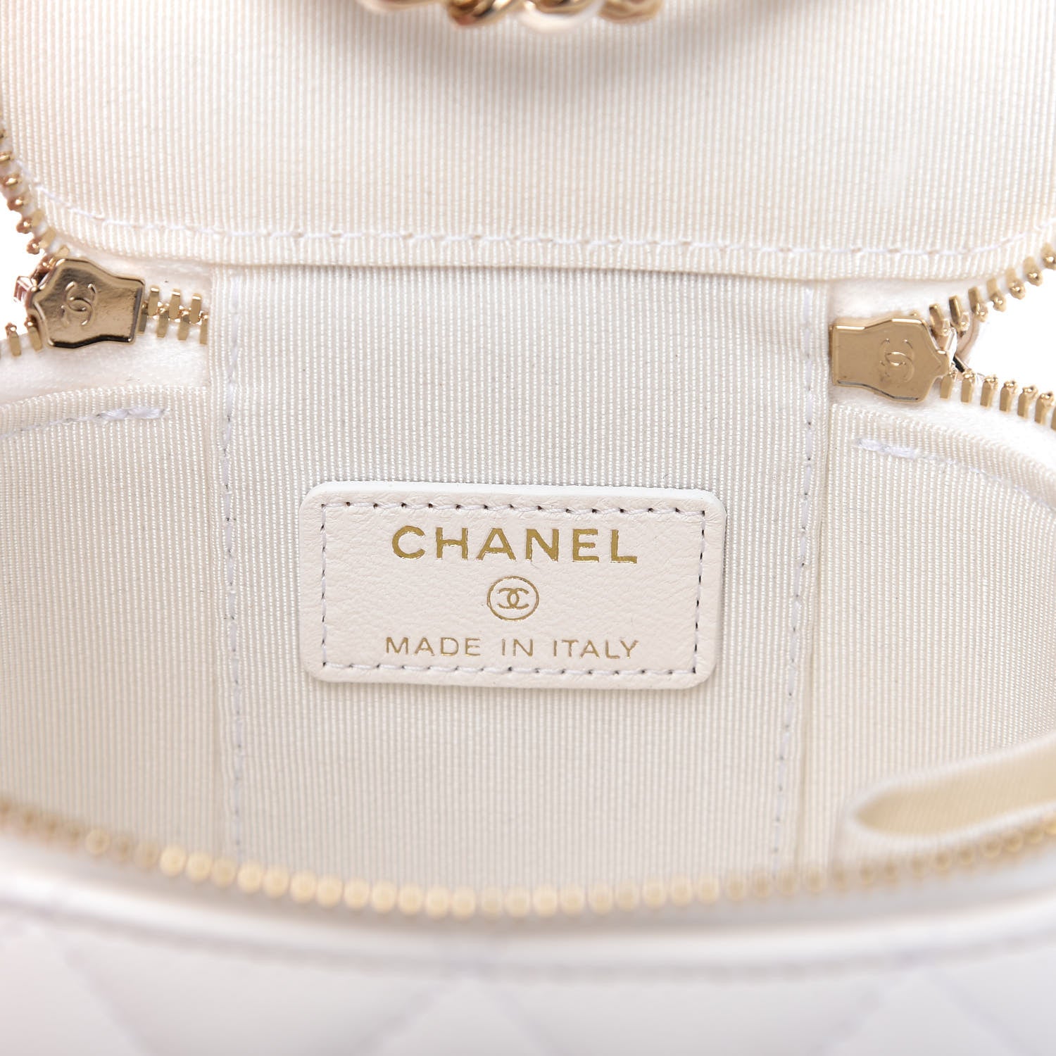 Chanel Lambskin Quilted My Chanel Lady Vanity Case With Chain White 8 of 11