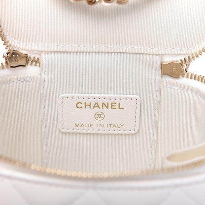 Chanel Lambskin Quilted My Chanel Lady Vanity Case With Chain White 8 of 11