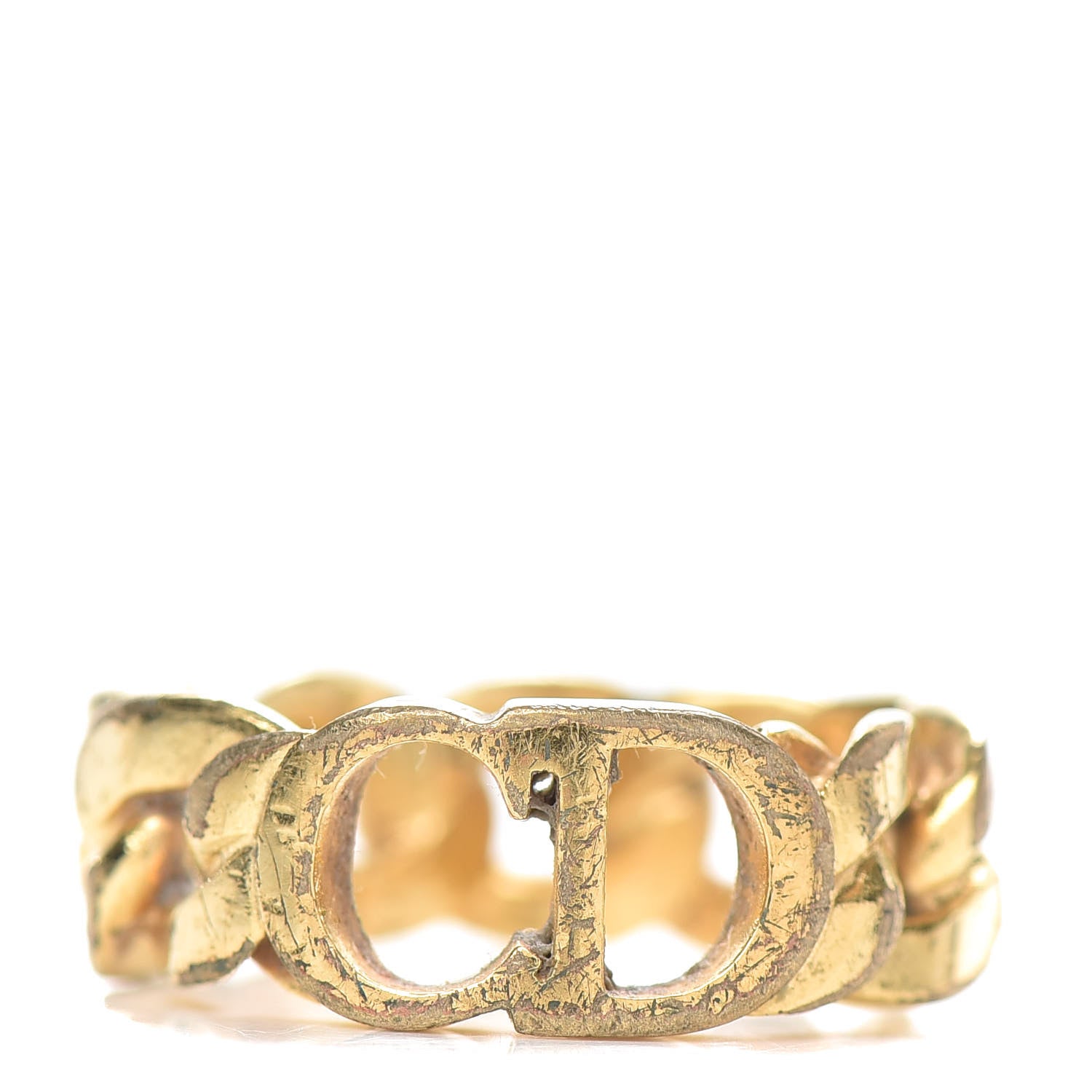 Christian Dior Metal Danseuse Etoile Chain Ring 54 Gold 1 of 5