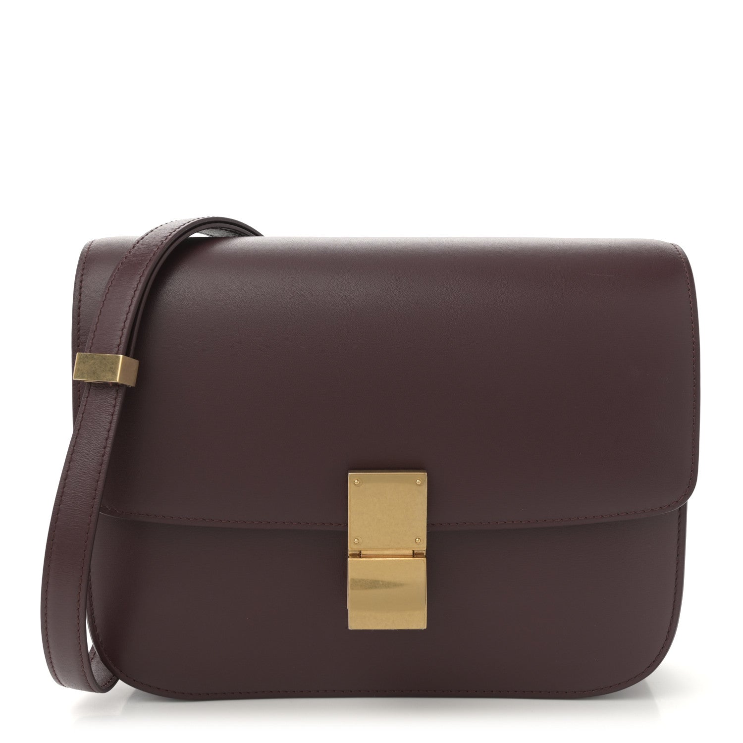 Celine Box Calfskin Medium Classic Box Flap Bag Burgundy 1 of 11