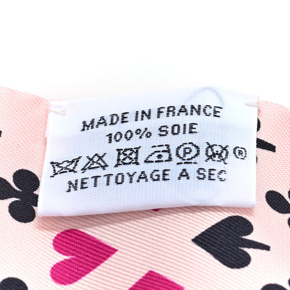 Hermes Silk Jeu de Cartes Twilly Rose Nacre Fuchsia Rouge 3 of 3