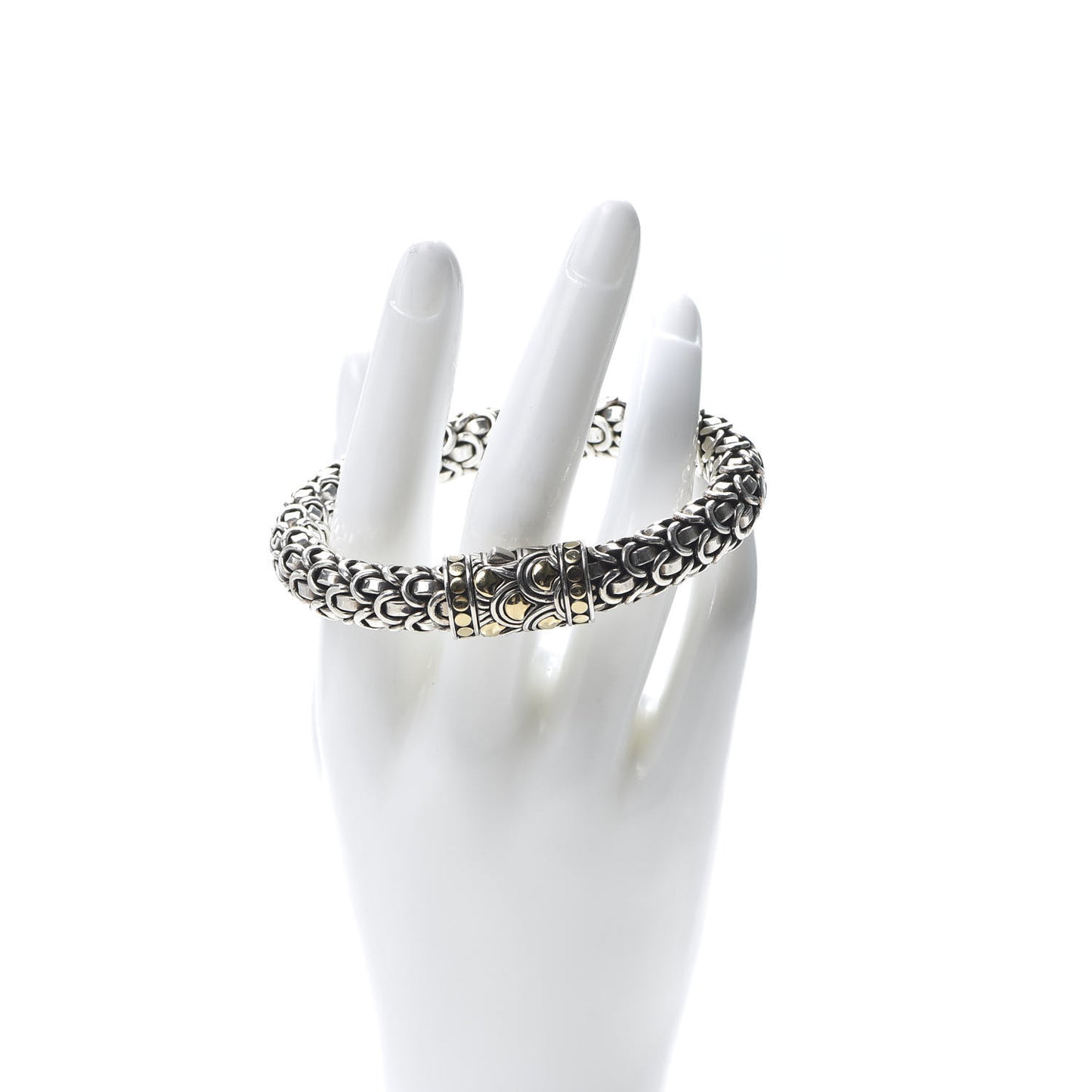 Sterling Silver 18K Yellow Gold 10mm Legends Naga Station Bracelet