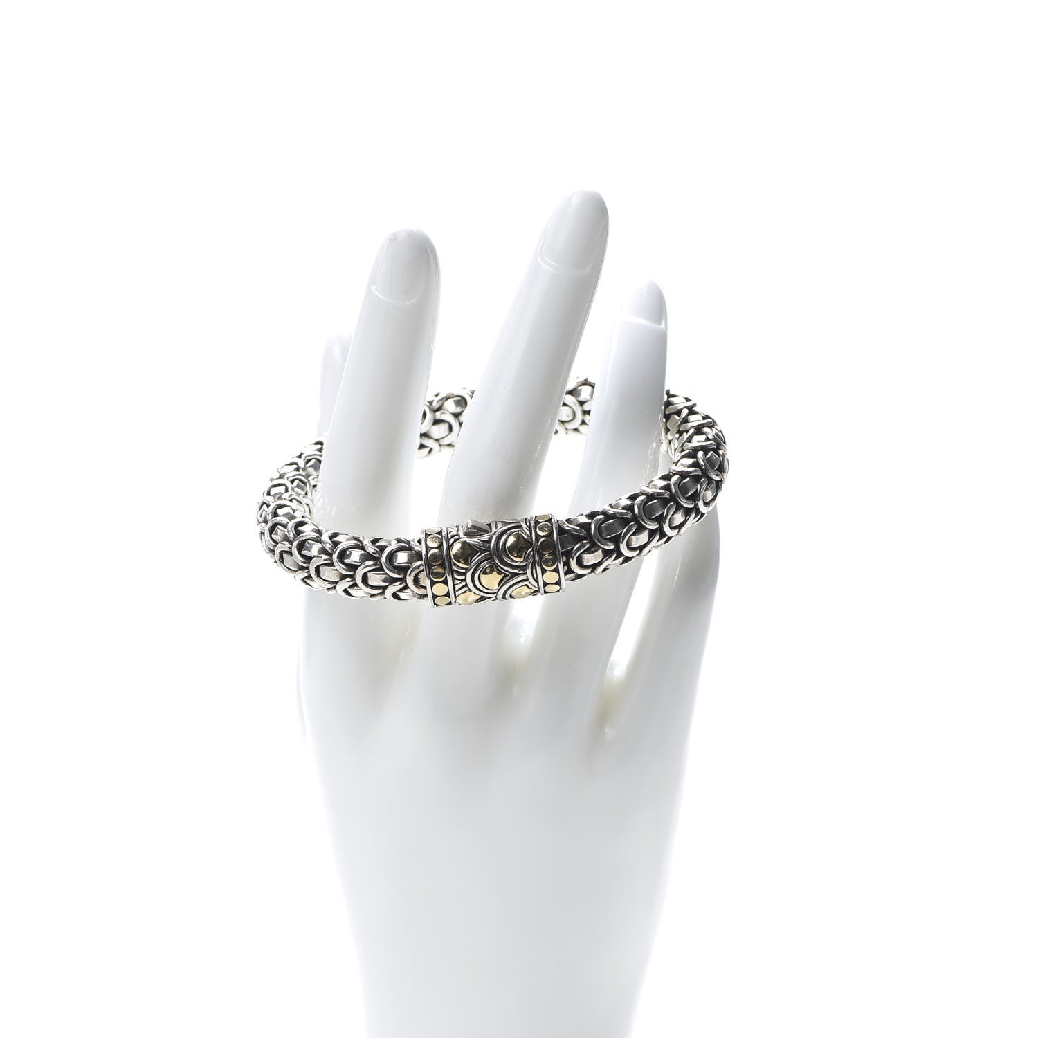 John Hardy Sterling Silver 18K Yellow Gold 10mm Legends Naga Station Bracelet 2 of 5
