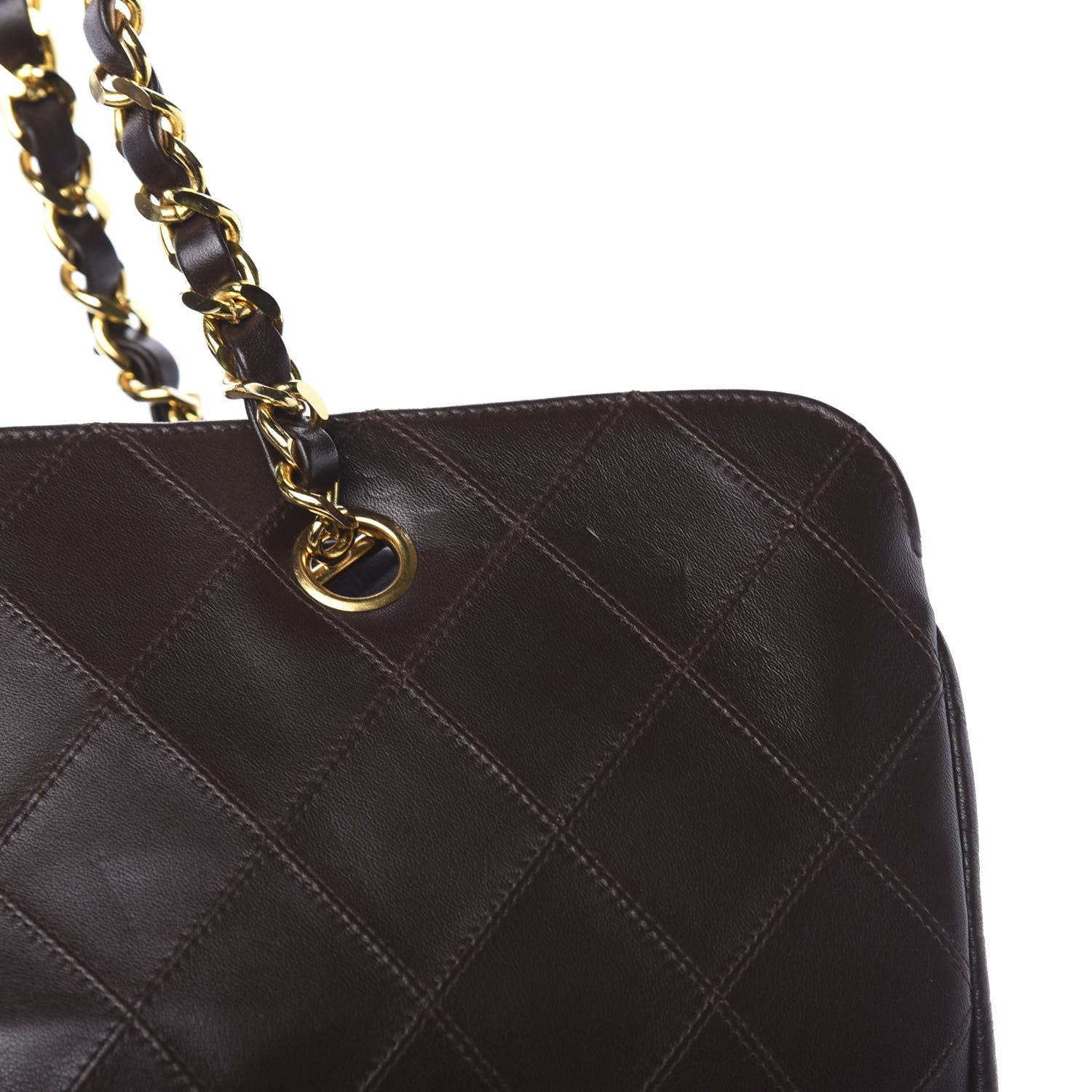 Chanel Calfskin Stitched XL Weekender Brown 13 of 14