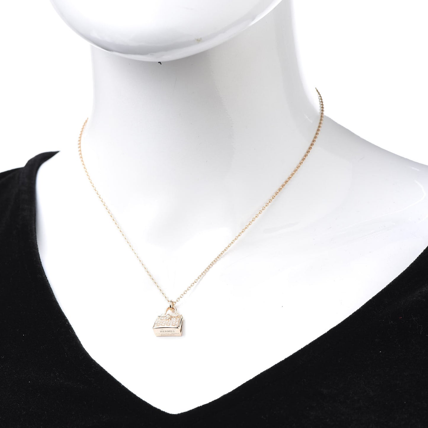 18K Rose Gold Diamond Kelly Amulette Pendant Necklace