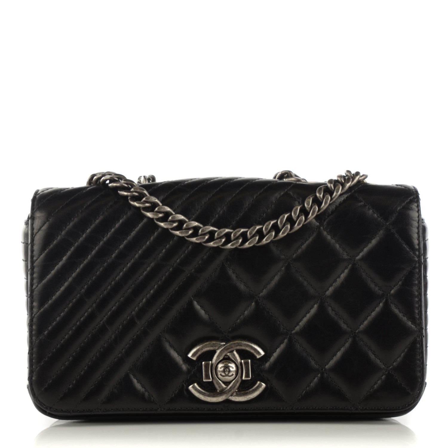 Chanel Glazed Calfskin Quilted Small Coco Boy Flap Black 2 of 16