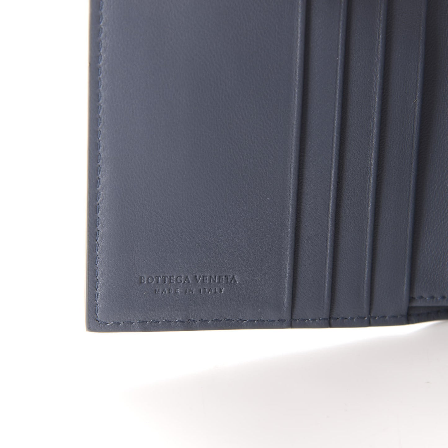 Nappa Intrecciato Mini Wallet Dark Blue