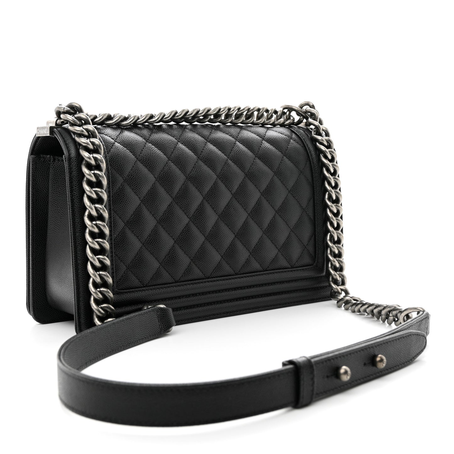 Caviar Quilted Medium Boy Flap Black