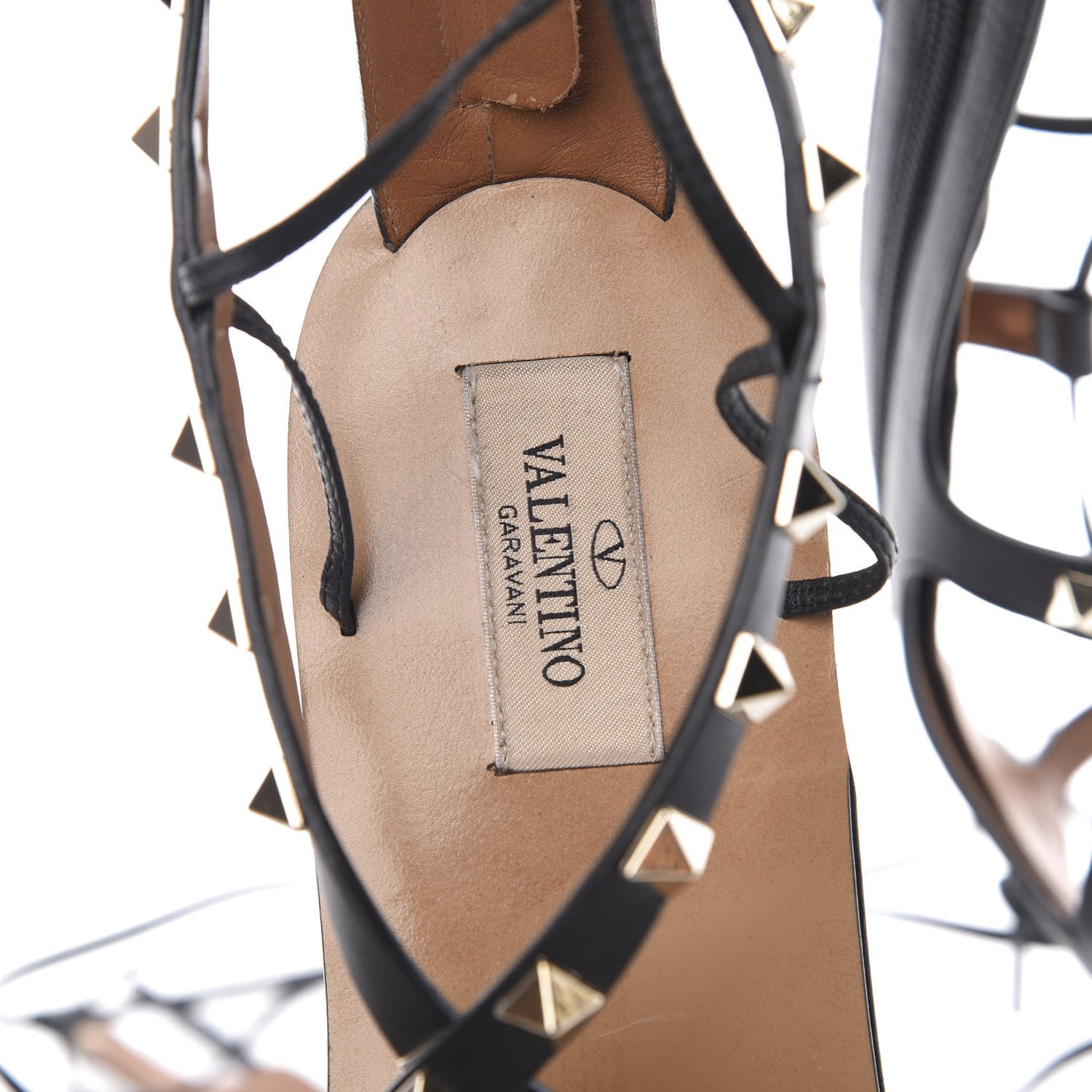 Valentino Garavani Calfskin Rockstud Knee-High Gladiator Sandals 38.5 Black 7 of 11