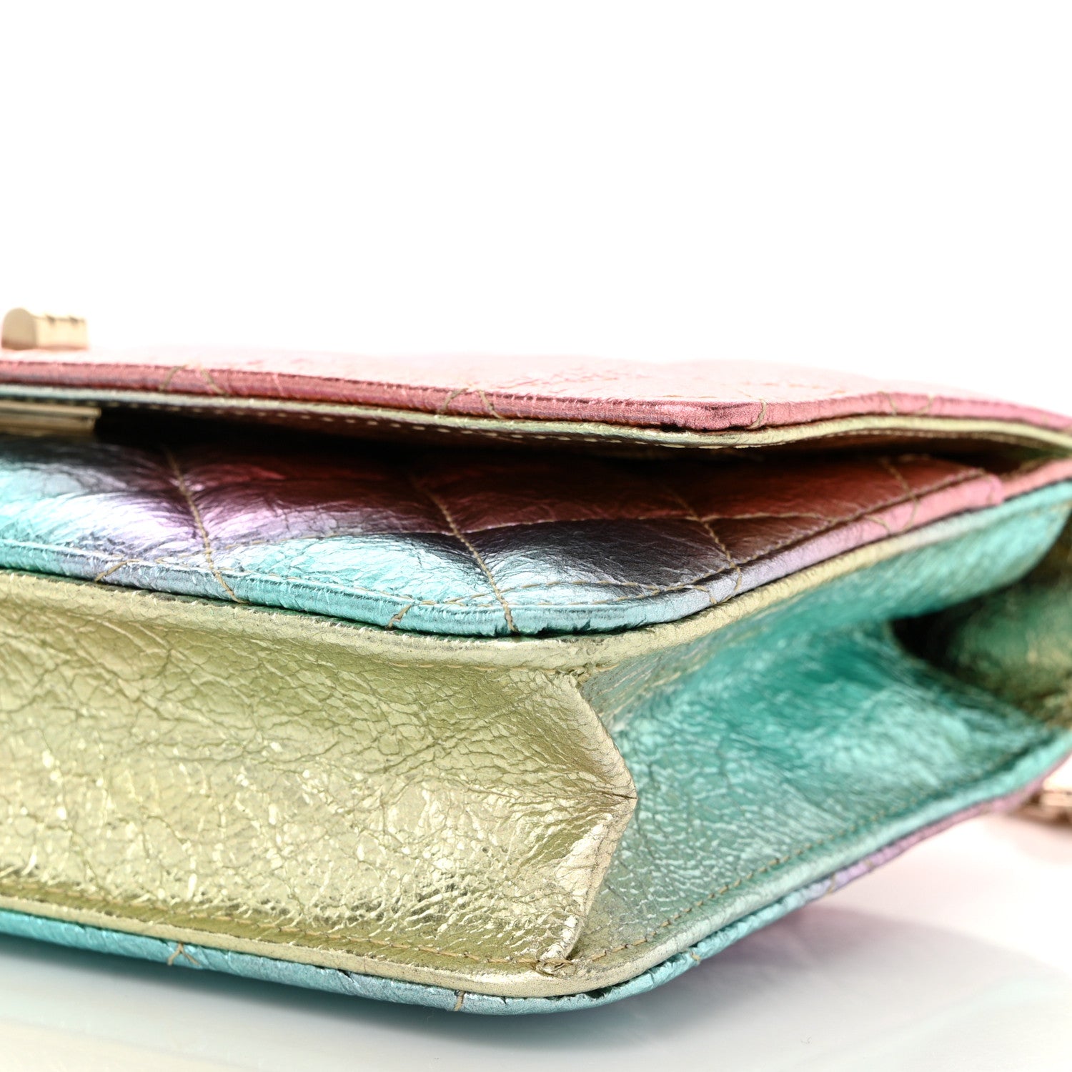 Chanel Metallic Goatskin Quilted 2.55 Reissue Wallet on Chain WOC Multicolor 10 of 10