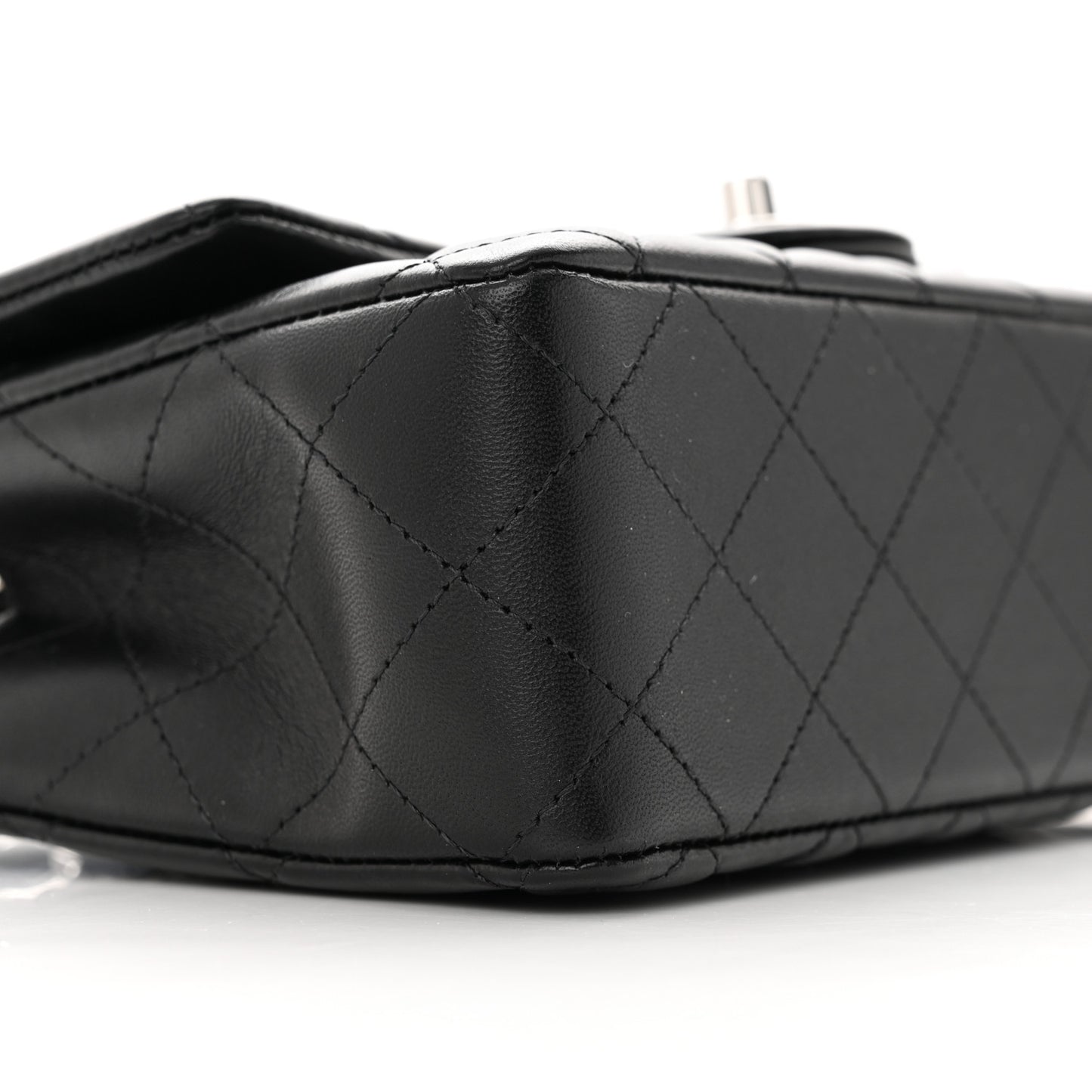 Lambskin Quilted Mini Rectangular Flap Black