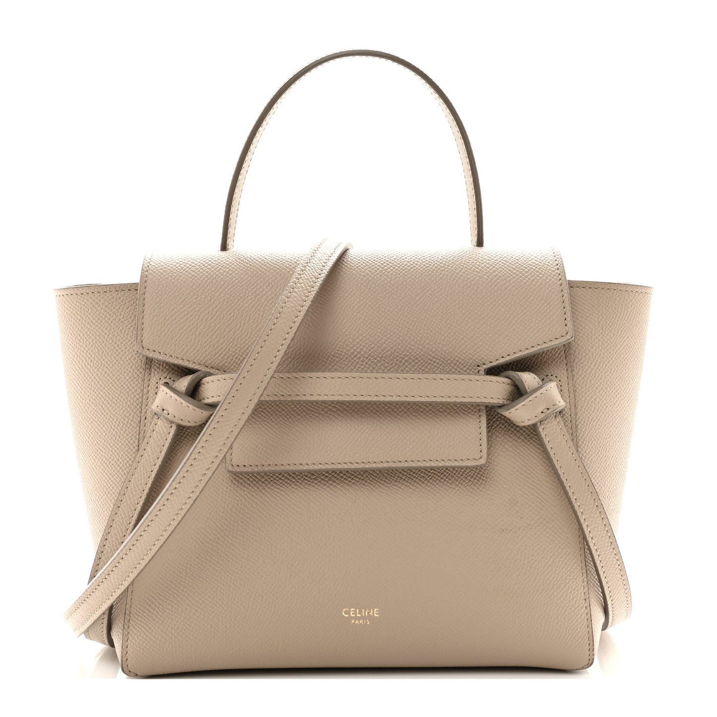 Grained Calfskin Nano Belt Bag Light Taupe
