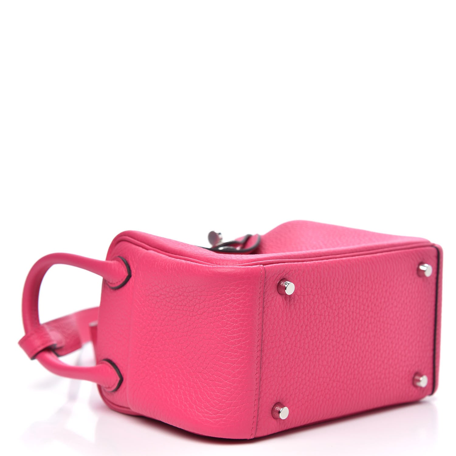 Hermes Taurillon Clemence Mini Lindy 20 Rose Shocking 4 of 9