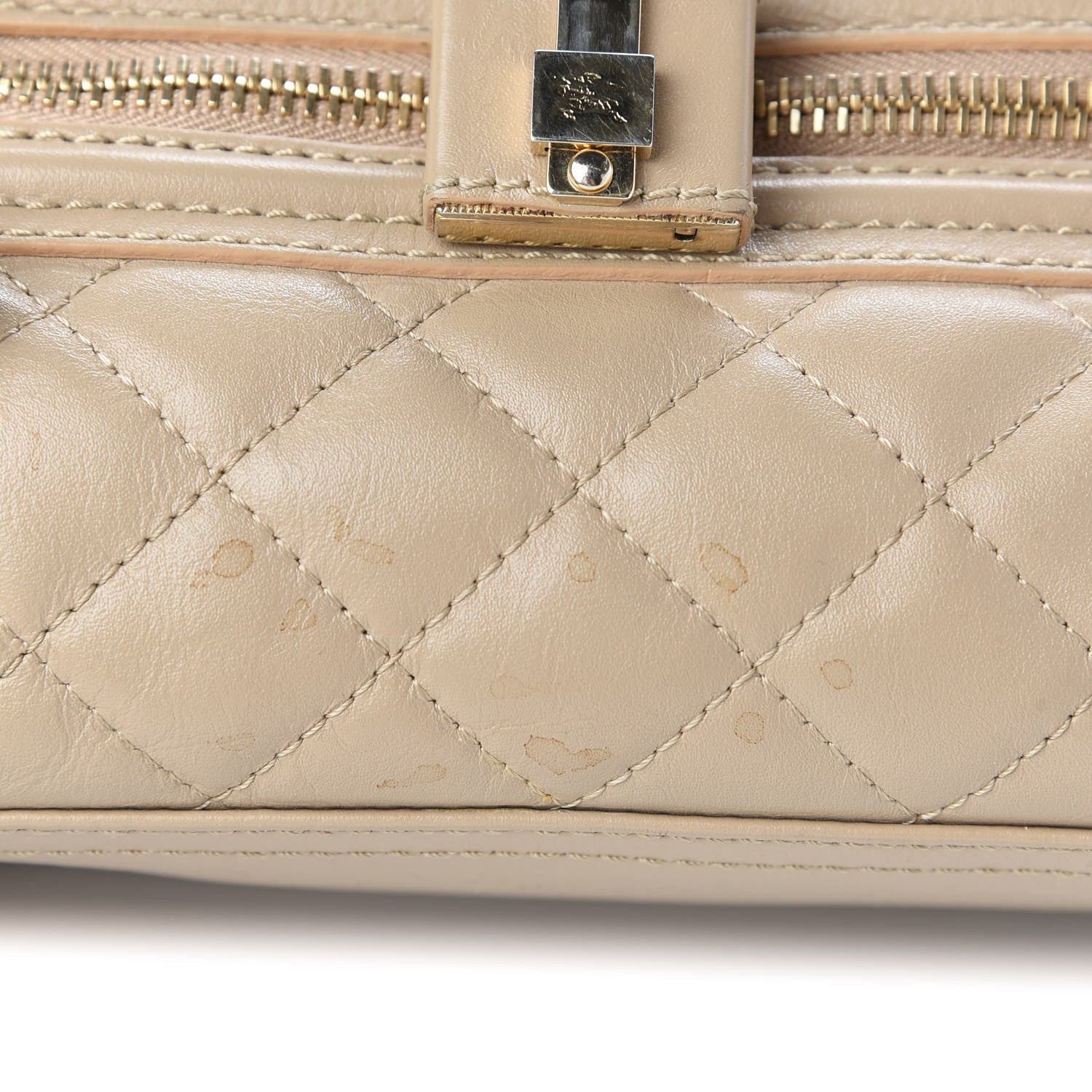 Burberry Quilted Calfskin Mini Manor Tote Beige 12 of 12