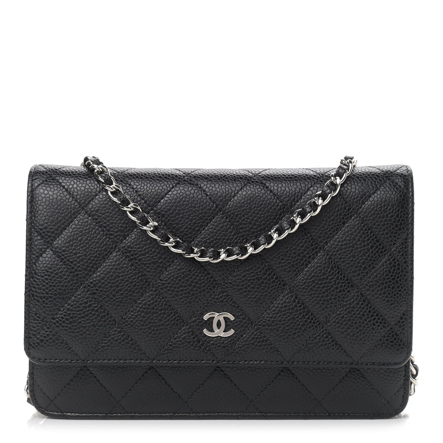 Caviar Quilted Wallet On Chain WOC Black