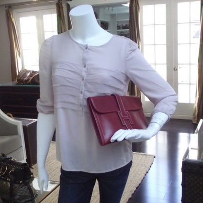 Hermes Box Leather Jige Clutch Rouge 2 of 10