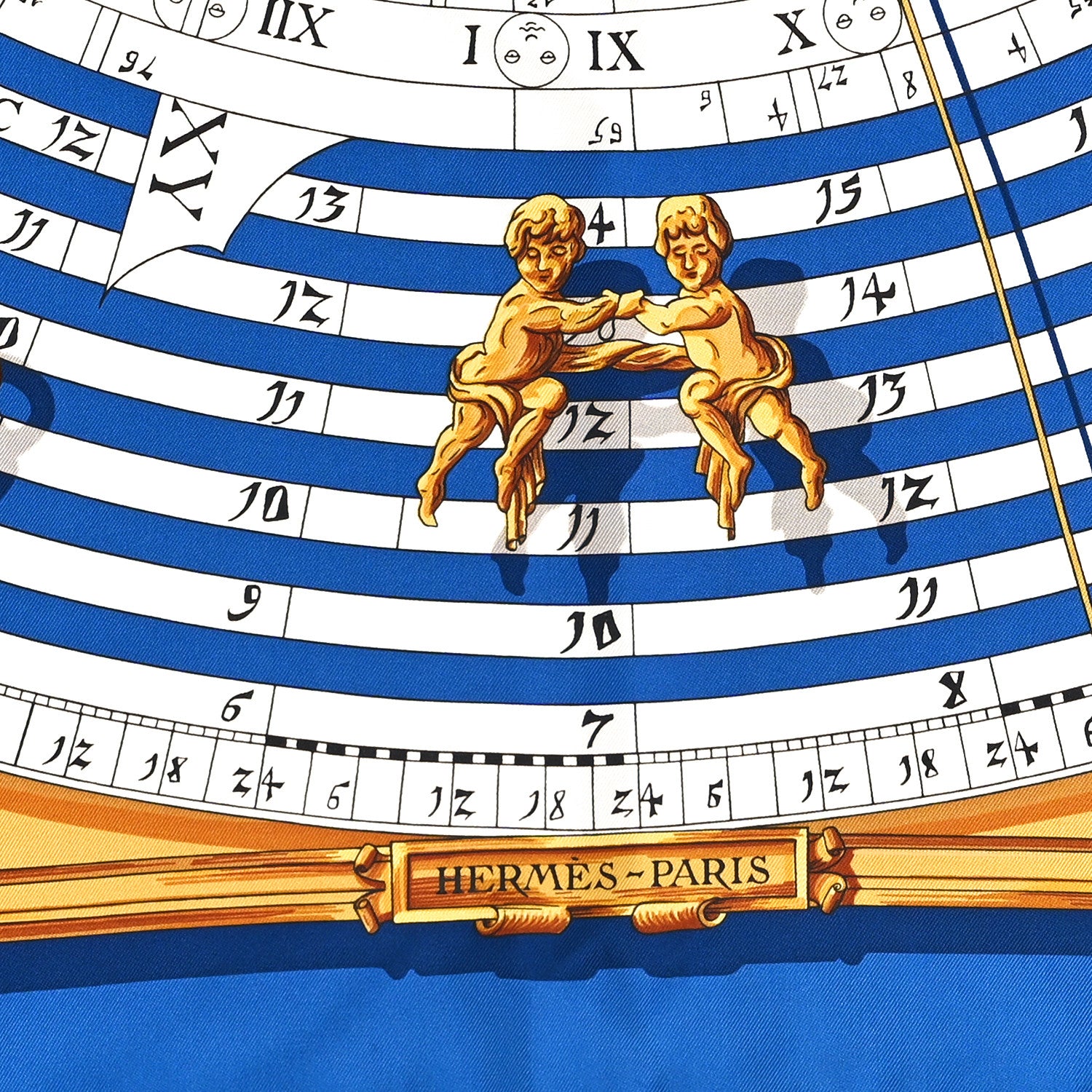 Hermes Silk Astrologie Scarf 90 Bleu Cobalt Vieil 3 of 6