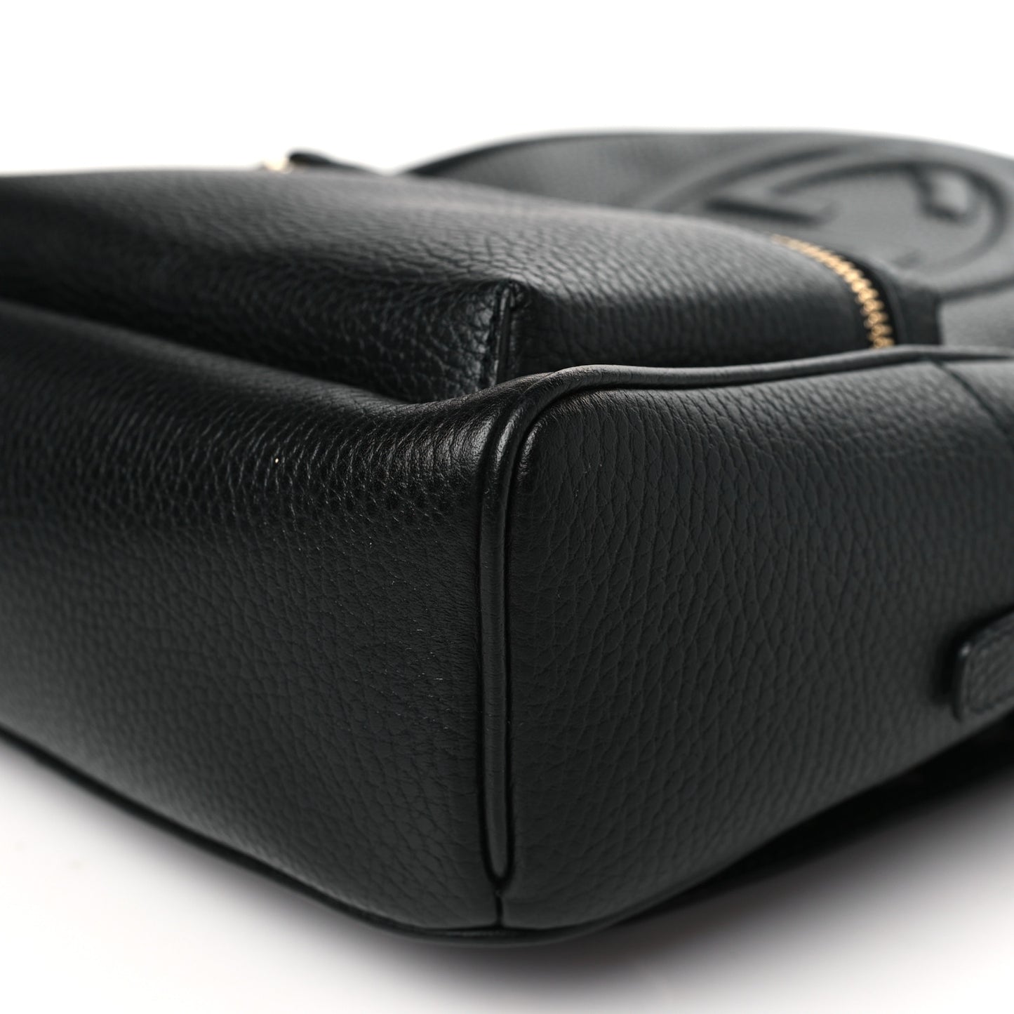 Pebbled Calfskin Soho Chain Backpack Black