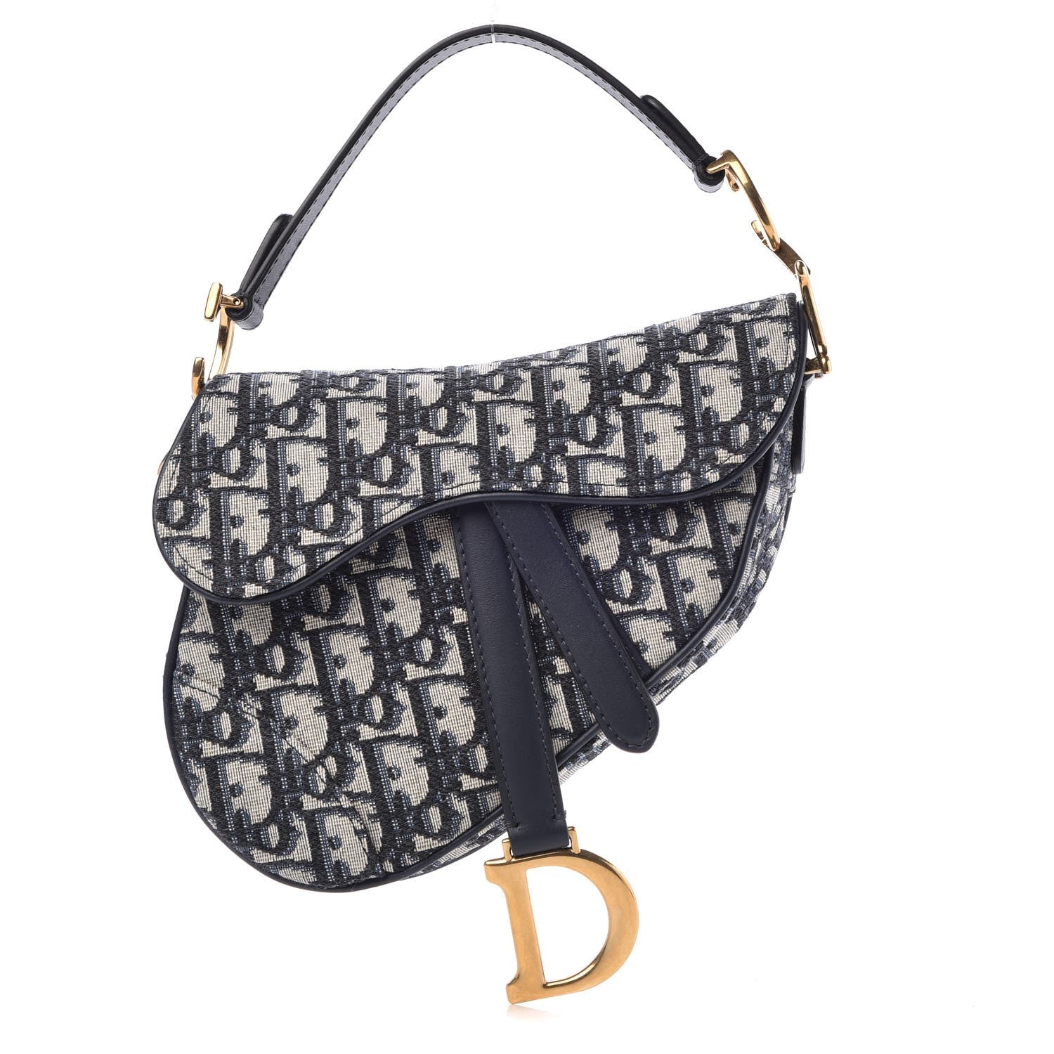 Christian Dior Oblique Mini Saddle Bag Blue 1 of 8